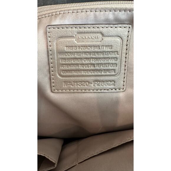 COACH Purse Leather Taylor Marin Flap Satchel Handbag Shoulder Bag Champ. Gold - Picture 15 of 16